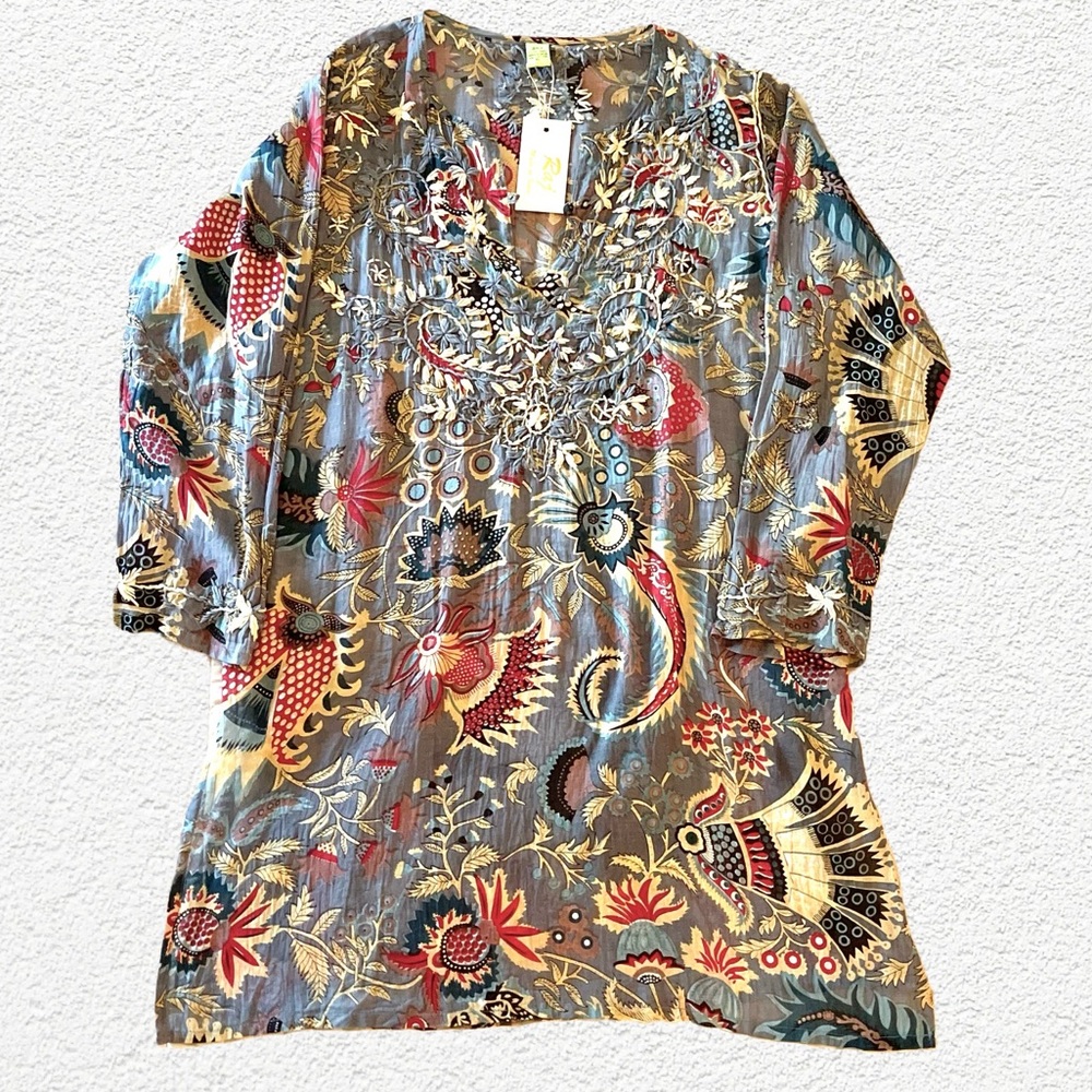 New boho type tunic with embroidery